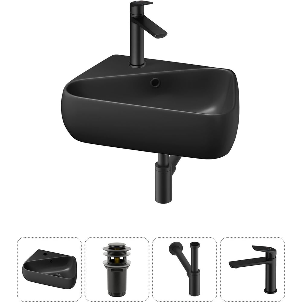 Комплект Wellsee 4 в 1 Lavinia Boho Bathroom Sink накладная/подвесная раковина 44x27 см 20216604R