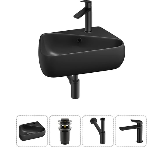 Изображение товара Комплект Wellsee 4 в 1 Lavinia Boho Bathroom Sink накладная/подвесная раковина 44x27 см 20216632R