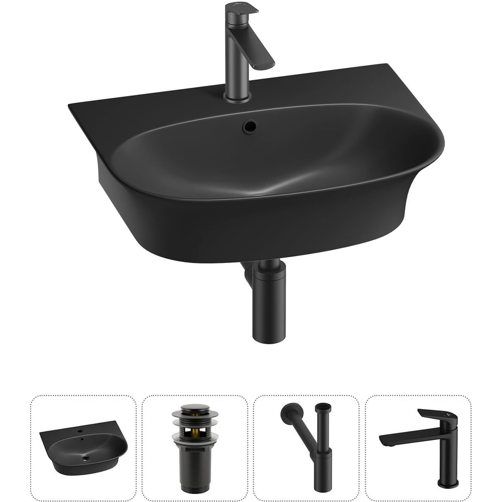 Изображение товара Комплект Wellsee 4 в 1 Lavinia Boho Bathroom Sink накладная раковина 55x43 см