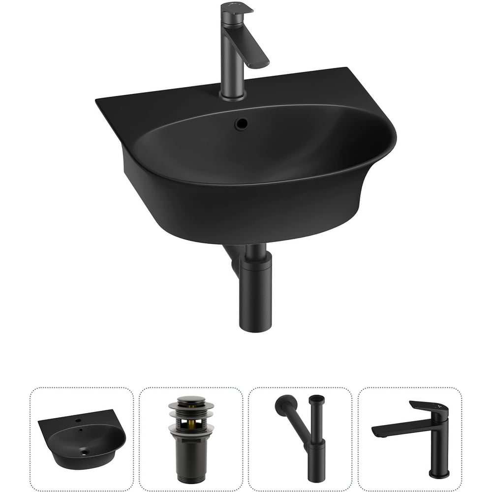 Комплект Wellsee 4 в 1 Lavinia Boho Bathroom Sink накладная/подвесная раковина 46x41 см 20216688R