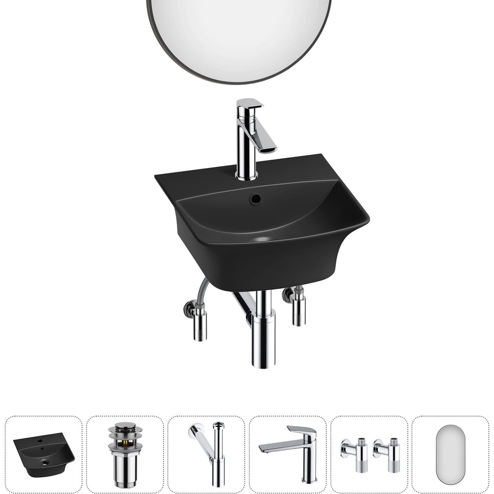 Изображение товара Комплект Wellsee 6 в 1 Lavinia Boho Bathroom Sink накладная раковина 35x36 см