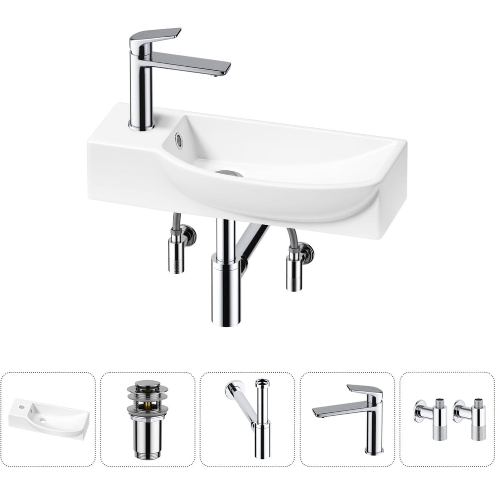 Изображение товара Комплект Wellsee 5 в 1 Lavinia Boho накладная раковина белый санфарфор