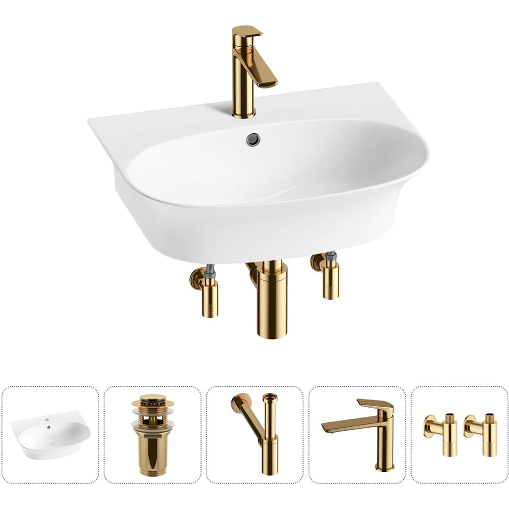 Изображение товара Комплект Wellsee 5 в 1 Lavinia Boho накладная раковина для ванной белая