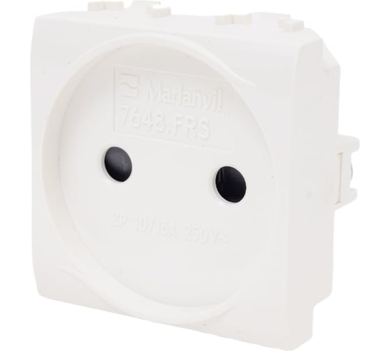 Изображение товара Электрическая розетка DKC без заземления, со шторками, белая, 2 модуля 1шт 76483B