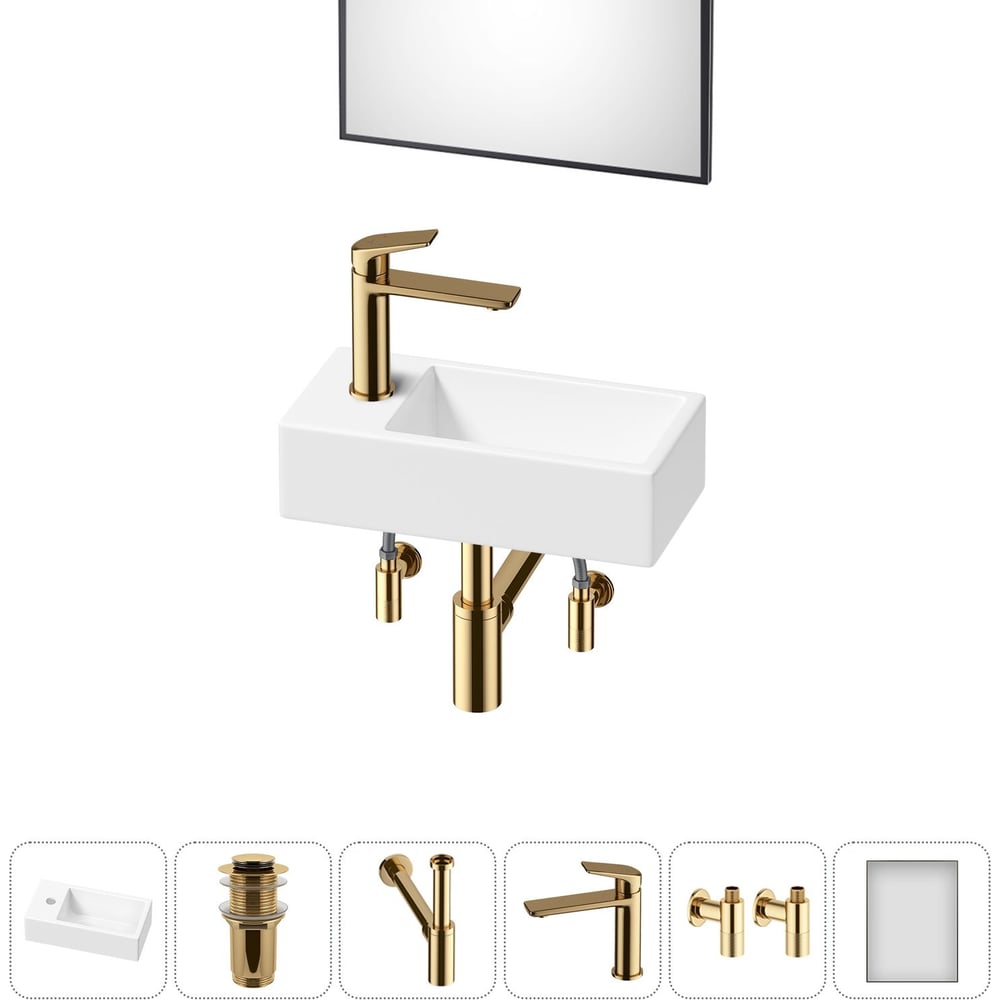 Изображение товара Комплект Wellsee 6 в 1 Lavinia Boho Bathroom Sink накладная раковина 40x20 см