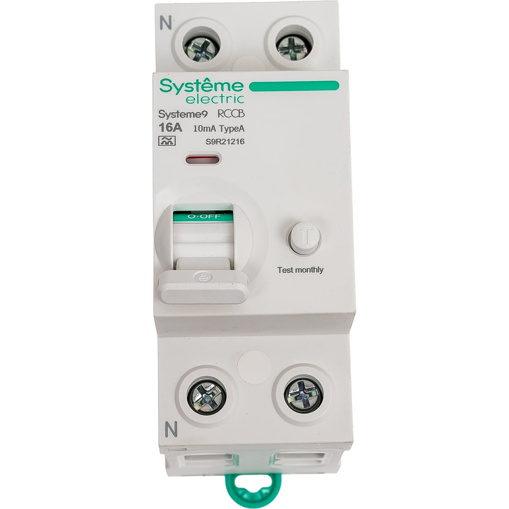 Изображение товара Выключатель дифференциального тока Systeme Electric Systeme9 16A, 2P, 10мА, Тип-A, 230В