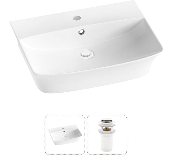 Изображение товара Комплект Wellsee 2 в 1 Lavinia Boho Bathroom Sink накладная/подвесная раковина 55x42 см 20216780R