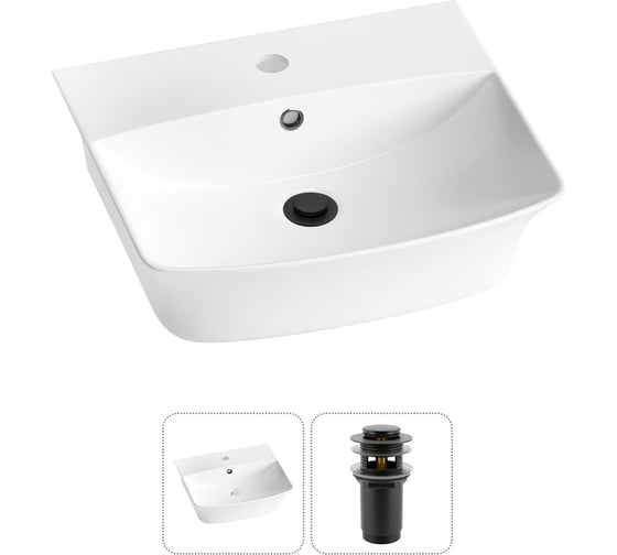 Изображение товара Комплект Wellsee 2 в 1 Lavinia Boho Bathroom Sink накладная/подвесная раковина 45x40 см 20216750R