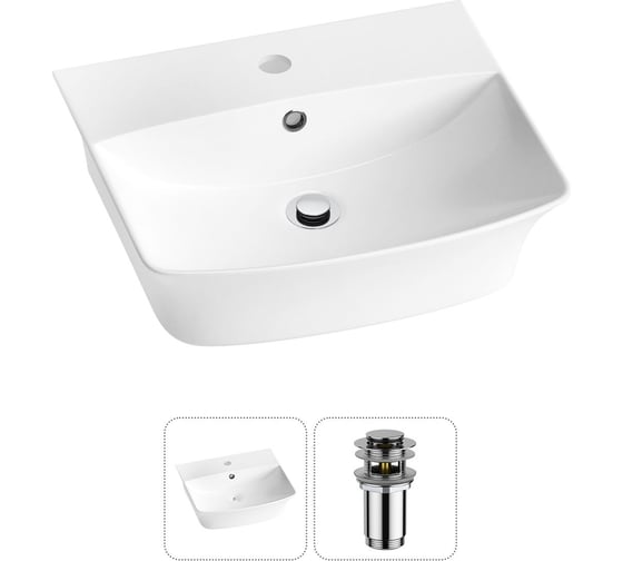 Изображение товара Комплект Wellsee 2 в 1 Lavinia Boho Bathroom Sink накладная/подвесная раковина 45x40 см 20216749R