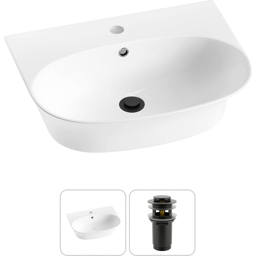 Изображение товара Комплект раковина Wellsee Lavinia Boho 55х43 см подвесная санфарфор