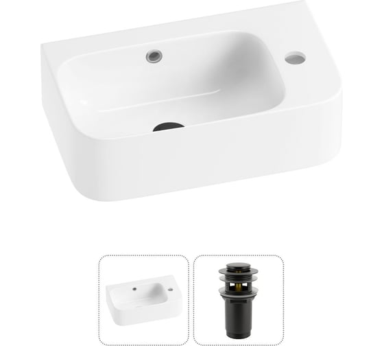 Изображение товара Комплект Wellsee 2 в 1 Lavinia Boho Bathroom Sink накладная/подвесная раковина 45x27 см 20216498R