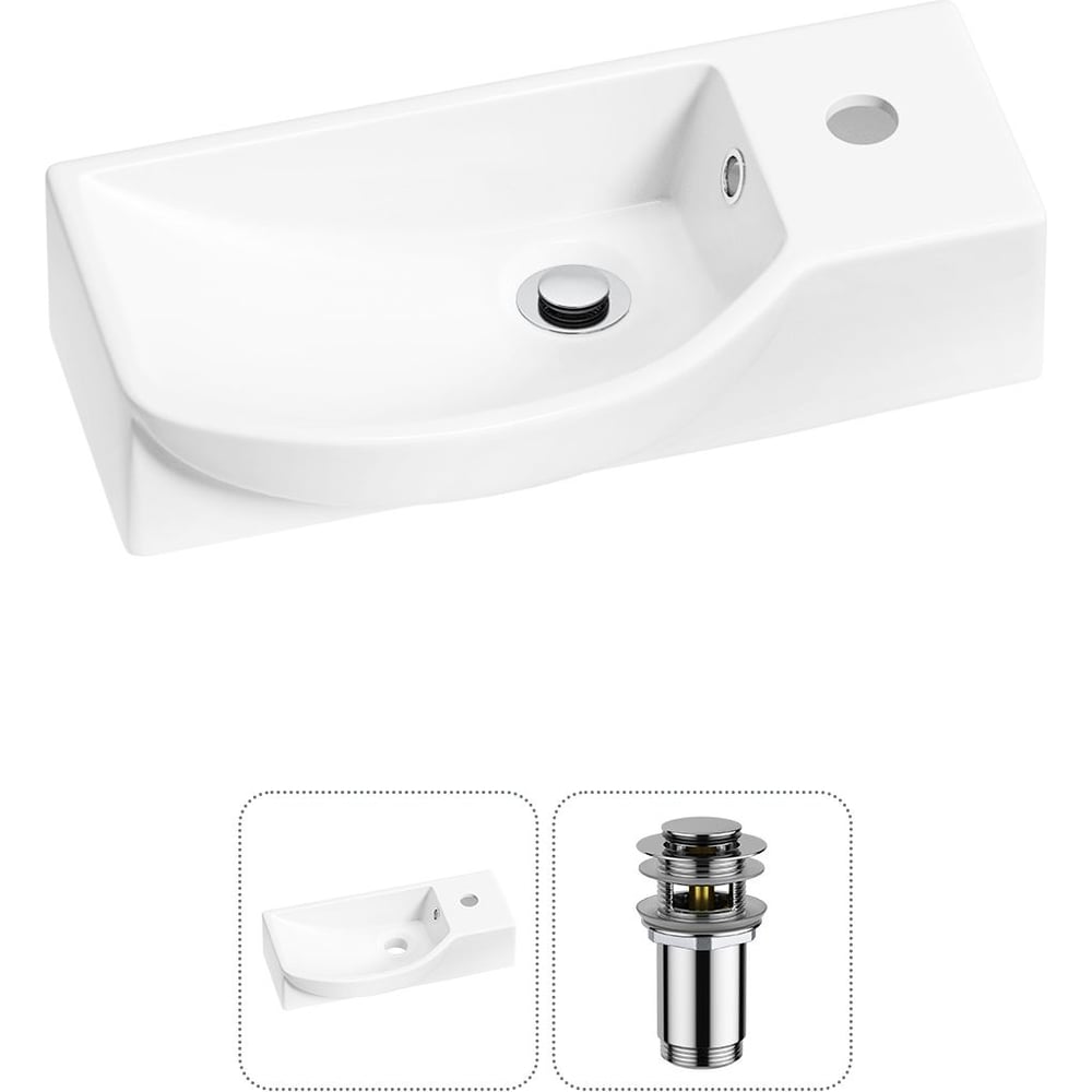 Изображение товара Раковина Wellsee Lavinia Boho навесная 45x24 см санфарфор белый глянец