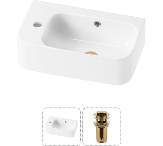 Изображение товара Комплект Wellsee 2 в 1 Lavinia Boho Bathroom Sink накладная/подвесная раковина 45x27 см 20216471R