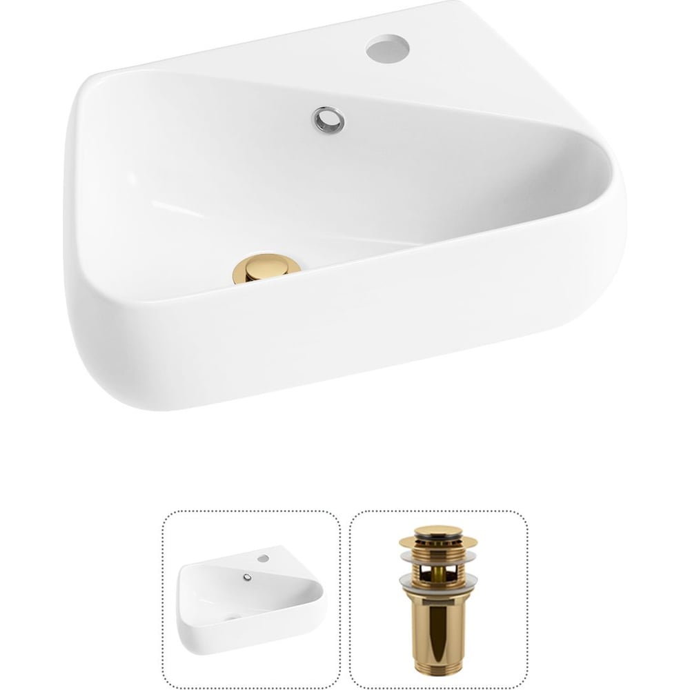 Изображение товара Комплект Wellsee 2 в 1 Lavinia Boho Bathroom Sink накладная подвесная раковина 44x27 см белая