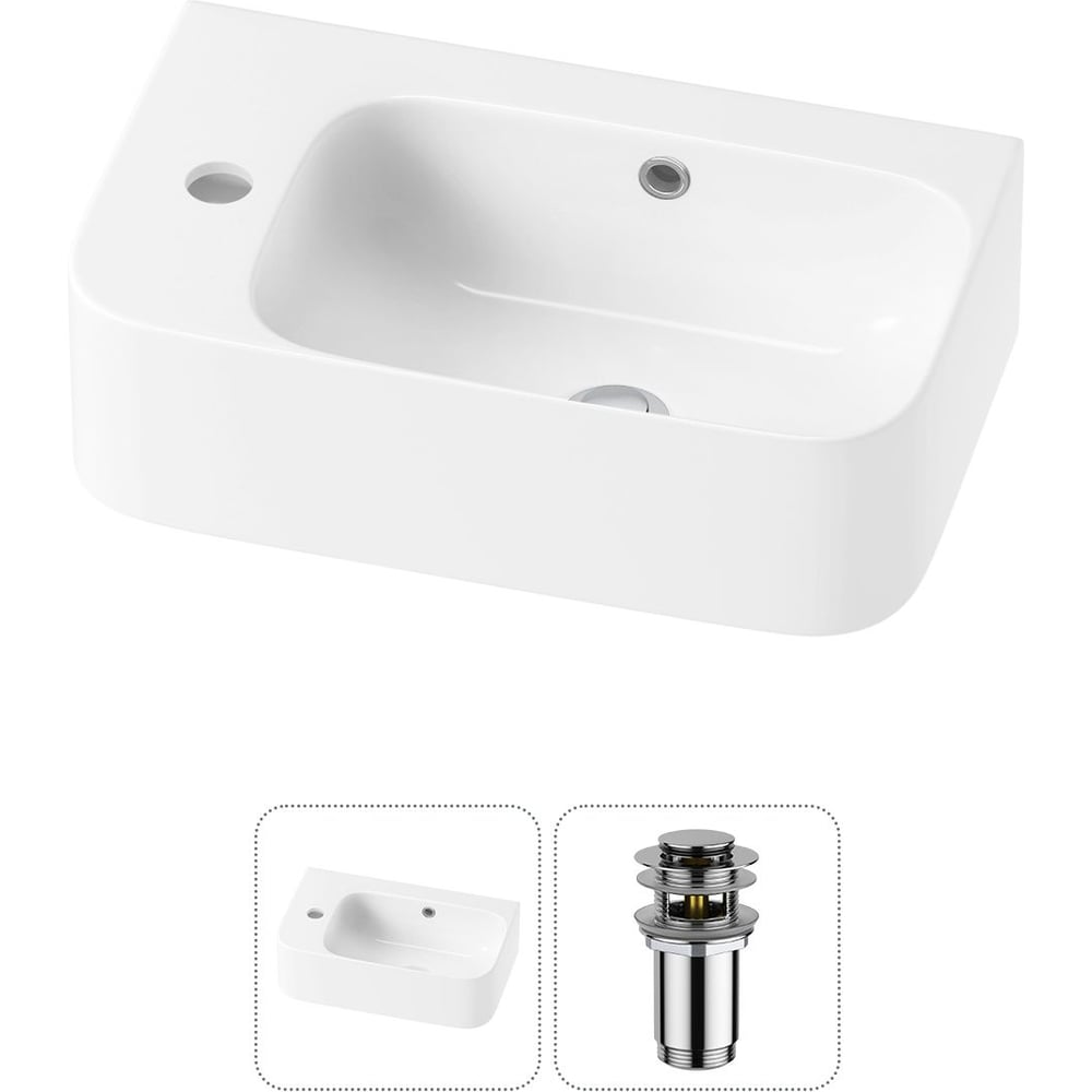 Изображение товара Комплект Wellsee 2 в 1 Lavinia Boho Белая накладная раковина 45x27 см