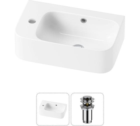 Изображение товара Комплект Wellsee 2 в 1 Lavinia Boho Bathroom Sink накладная/подвесная раковина 45x27 см 20216469R
