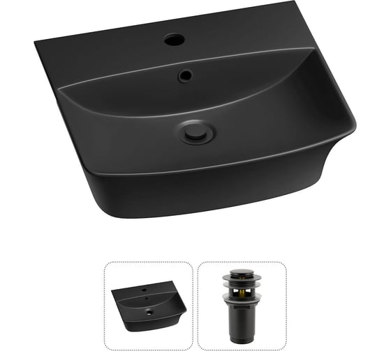 Изображение товара Комплект Wellsee 2 в 1 Lavinia Boho Bathroom Sink накладная/подвесная раковина 45x40 см 20216766R