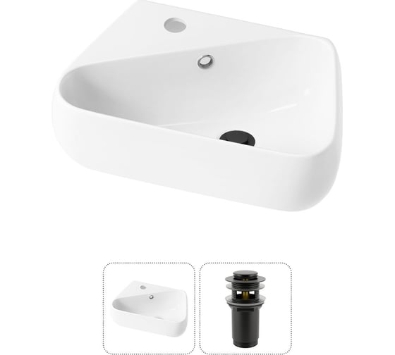 Изображение товара Комплект Wellsee 2 в 1 Lavinia Boho Bathroom Sink накладная/подвесная раковина 44x27 см 20216582R