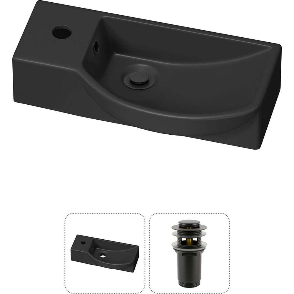 Комплект Wellsee 2 в 1 Lavinia Boho Bathroom Sink накладная/подвесная раковина 45x24 см 20216094R
