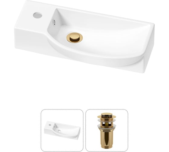 Изображение товара Комплект Wellsee 2 в 1 Lavinia Boho Bathroom Sink накладная/подвесная раковина 50x24 см 20216135R