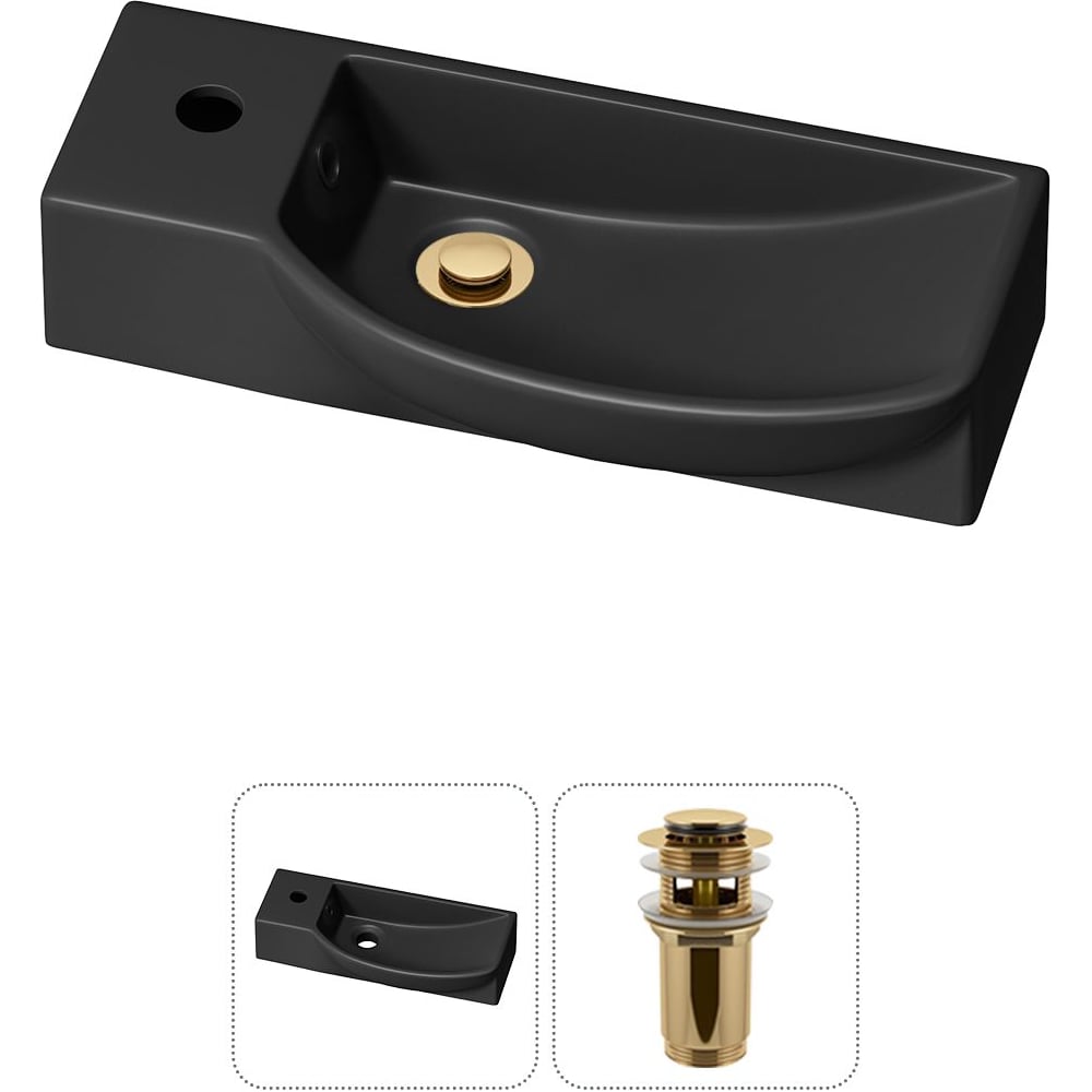 Комплект Wellsee 2 в 1 Lavinia Boho Bathroom Sink накладная/подвесная раковина 50x24 см 20216151R