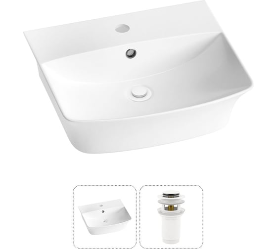 Изображение товара Комплект Wellsee 2 в 1 Lavinia Boho Bathroom Sink накладная/подвесная раковина 45x40 см 20216752R