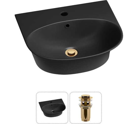 Изображение товара Комплект Wellsee 2 в 1 Lavinia Boho Bathroom Sink накладная/подвесная раковина 46x41 см 20216683R