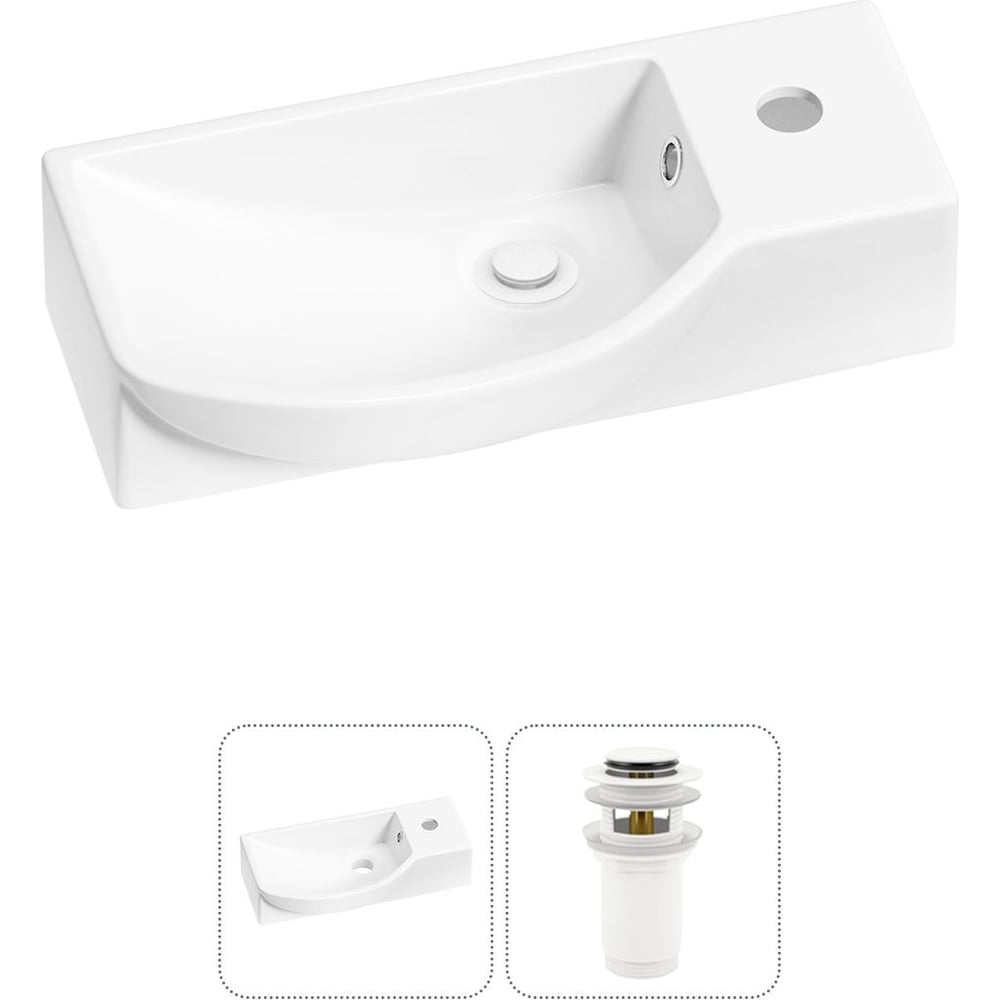 Изображение товара Wellsee 2 в 1 Lavinia Boho Подвесная раковина 45x24 см белая санфарфор