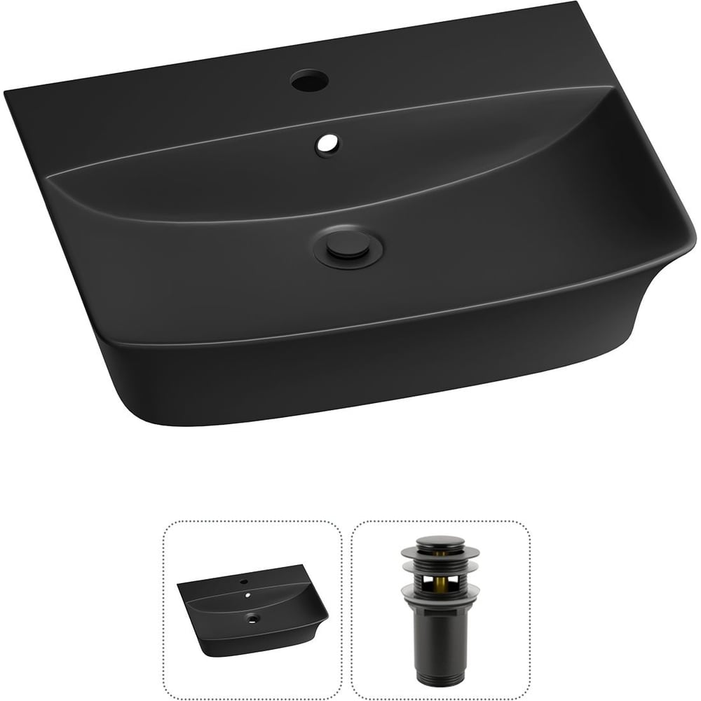 Изображение товара Накладная или подвесная раковина Lavinia Boho Wellsee 55x42 см черный матовый