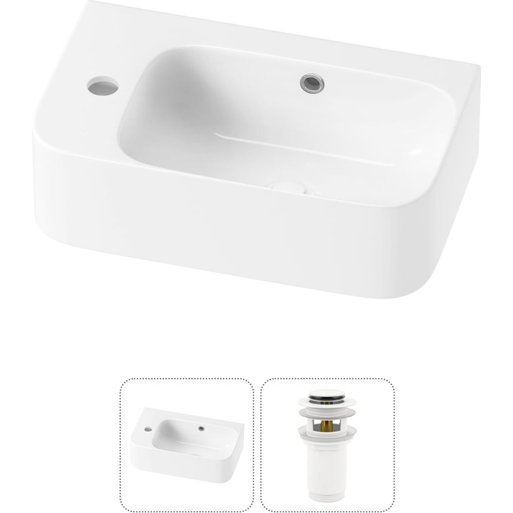 Комплект Wellsee 2 в 1 Lavinia Boho Bathroom Sink накладная/подвесная раковина 45x27 см 20216472R