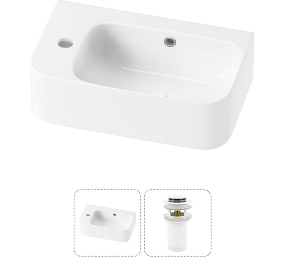Изображение товара Комплект Wellsee 2 в 1 Lavinia Boho Bathroom Sink накладная/подвесная раковина 45x27 см 20216472R