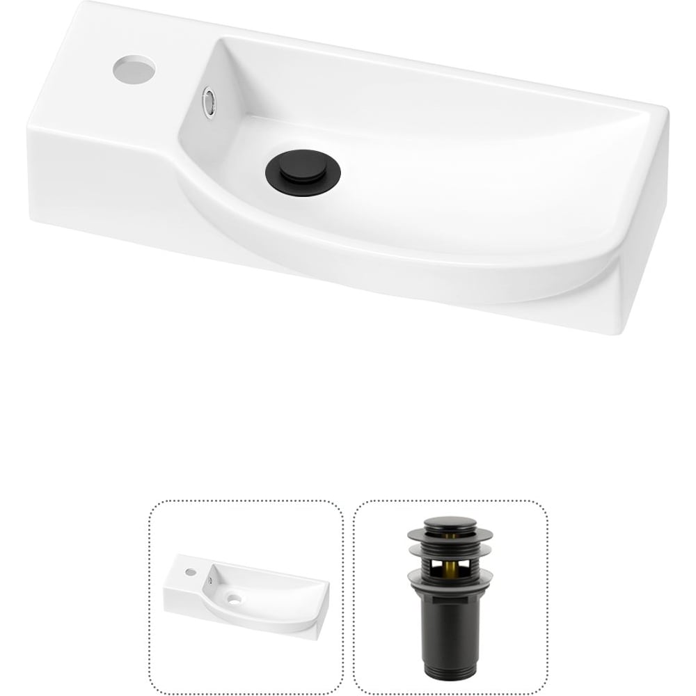 Изображение товара Комплект Wellsee 2 в 1 Lavinia Boho Подвесная раковина 50x24 см белая