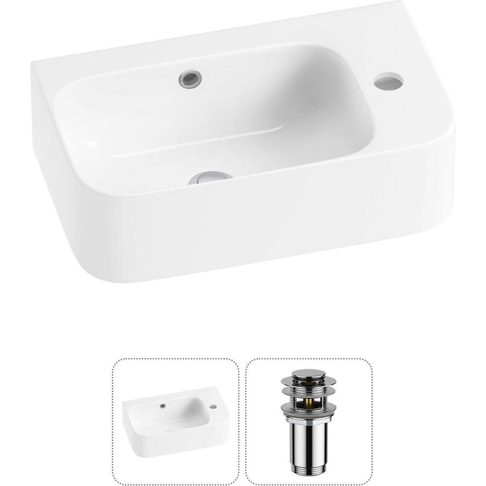 Изображение товара Комплект Wellsee 2 в 1 Lavinia Boho раковина для ванной подвесная 45x27 см белая