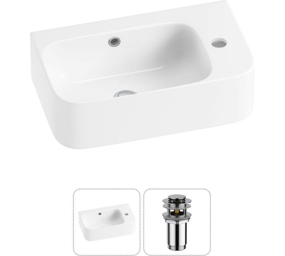 Изображение товара Комплект Wellsee 2 в 1 Lavinia Boho Bathroom Sink накладная/подвесная раковина 45x27 см 20216497R