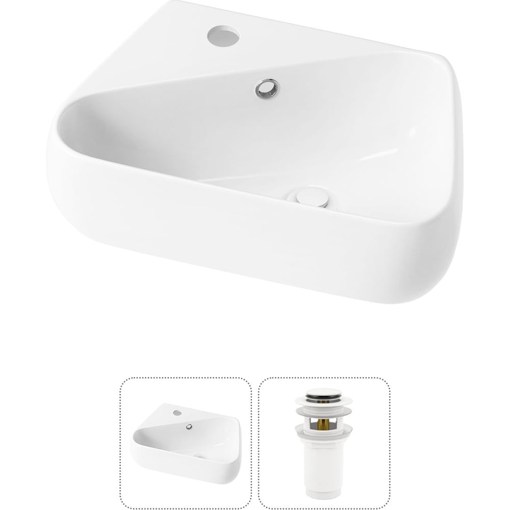 Комплект Wellsee 2 в 1 Lavinia Boho Bathroom Sink накладная/подвесная раковина 44x27 см 20216584R