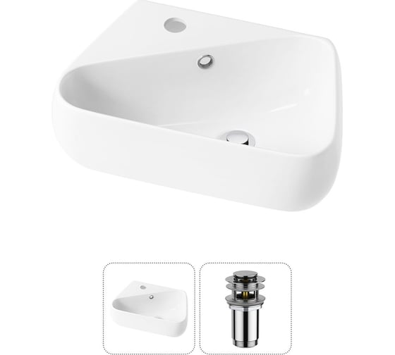 Изображение товара Комплект Wellsee 2 в 1 Lavinia Boho Bathroom Sink накладная/подвесная раковина 44x27 см 20216581R