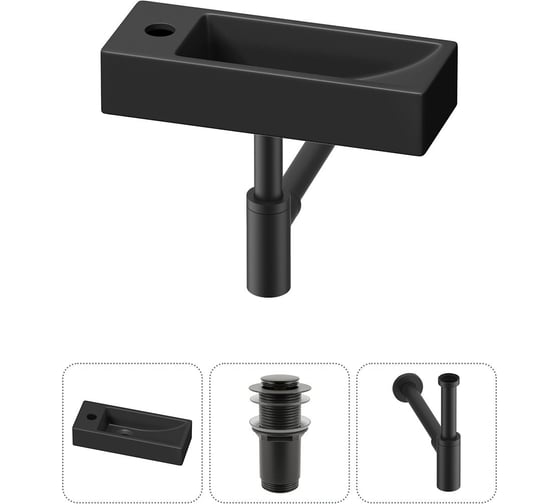 Изображение товара Комплект Wellsee 3 в 1 Lavinia Boho Bathroom Sink накладная/подвесная раковина 38x14 см 20215929R