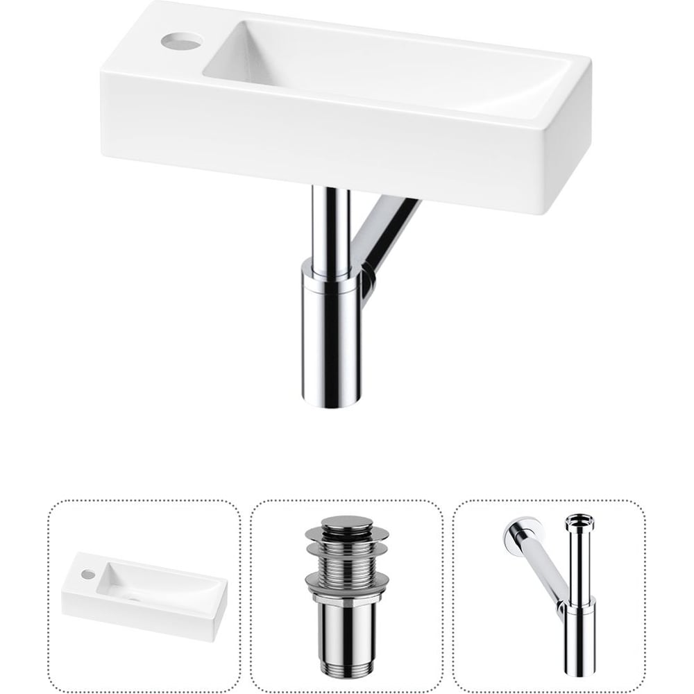 Комплект Wellsee 3 в 1 Lavinia Boho Bathroom Sink накладная/подвесная раковина 38x14 см 20215913R