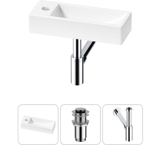 Изображение товара Комплект Wellsee 3 в 1 Lavinia Boho Bathroom Sink накладная/подвесная раковина 38x14 см 20215913R