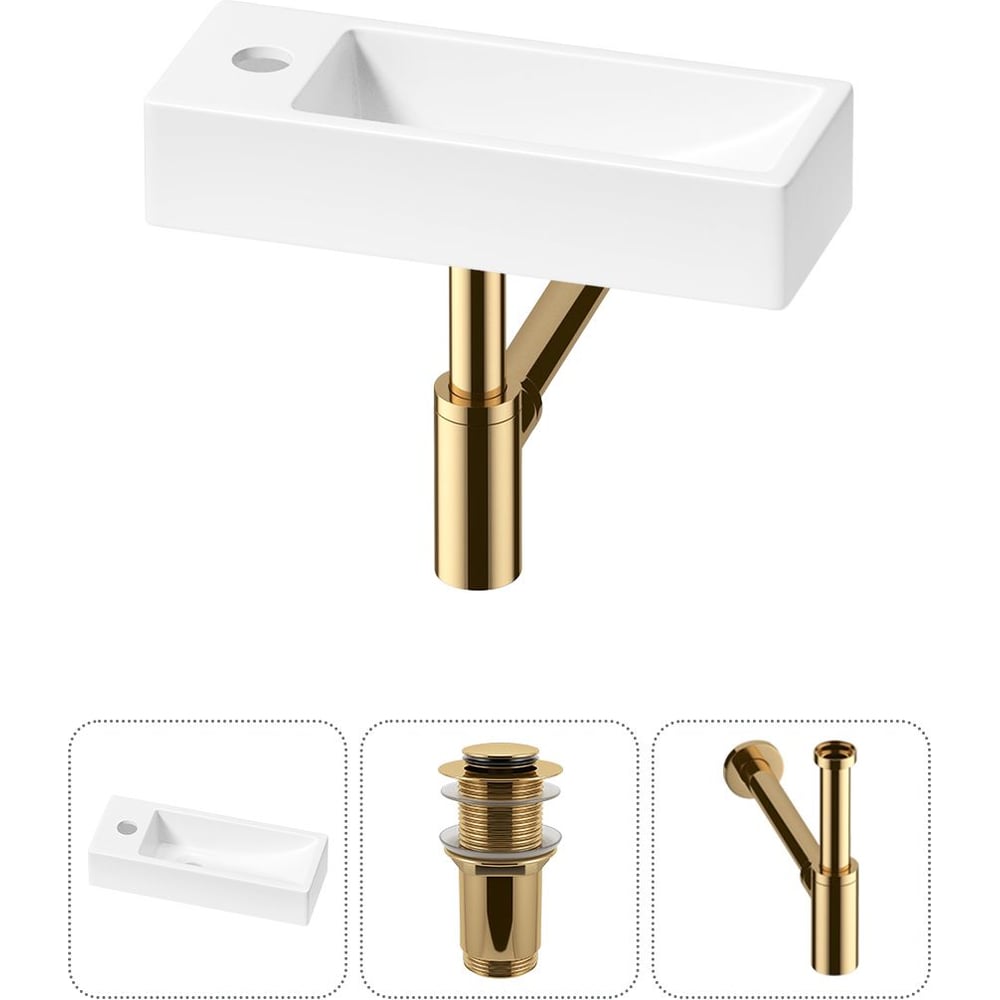 Изображение товара Комплект Wellsee 3 в 1 Lavinia Boho накладная или подвесная раковина 38x14 см