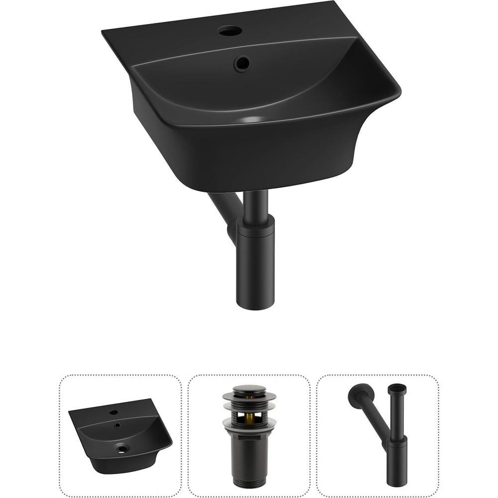 Изображение товара Раковина Wellsee Lavinia Boho 35x36 см черный матовый санфарфор