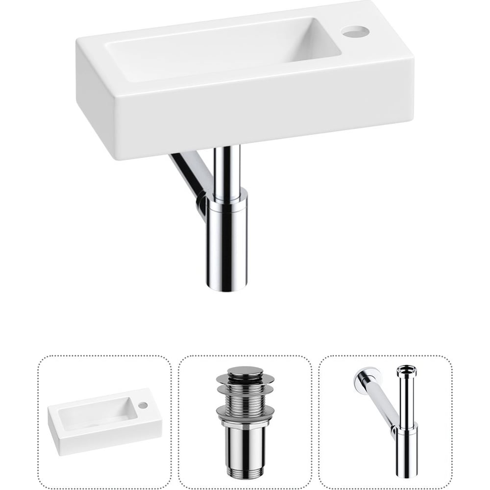 Комплект Wellsee 3 в 1 Lavinia Boho Bathroom Sink накладная/подвесная раковина 37x18 см 20215857R