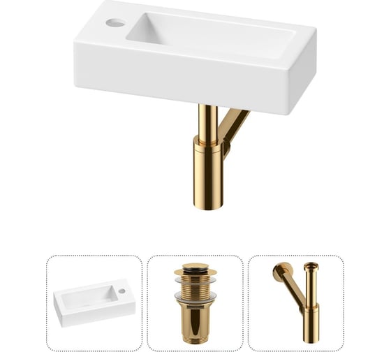 Изображение товара Комплект Wellsee 3 в 1 Lavinia Boho Bathroom Sink накладная/подвесная раковина 37x18 см 20215887R