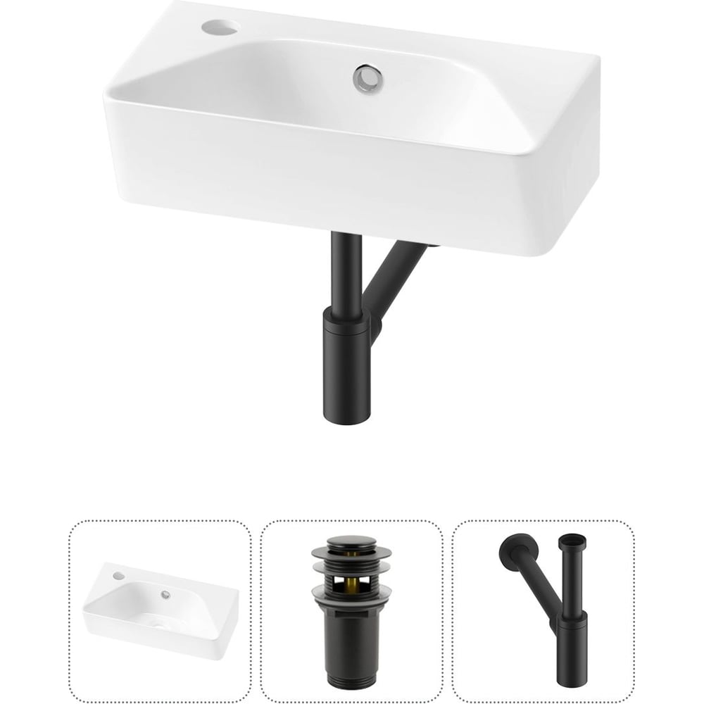 Комплект Wellsee 3 в 1 Lavinia Boho Bathroom Sink накладная/подвесная раковина 40x22 см 20216446R