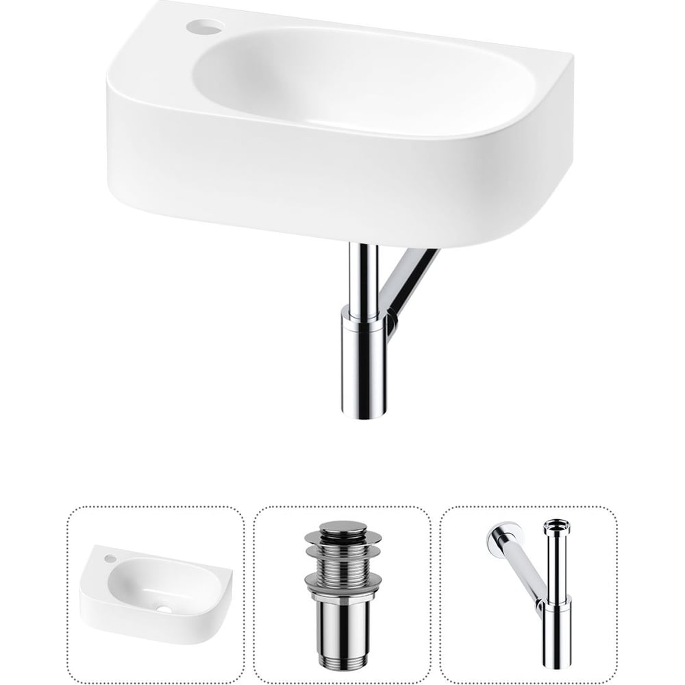 Комплект Wellsee 3 в 1 Lavinia Boho Bathroom Sink накладная/подвесная раковина 40x22 см 20216333R
