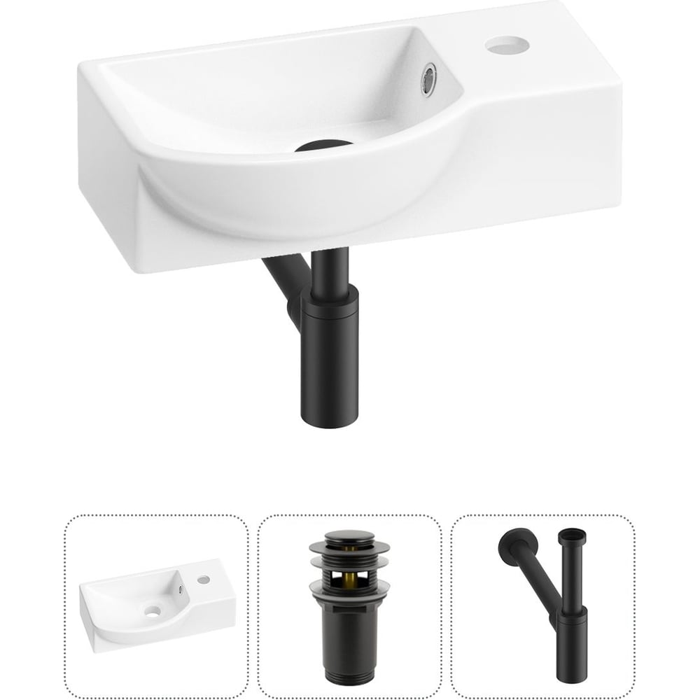 Изображение товара Комплект Wellsee 3 в 1 Lavinia Boho накладная и подвесная раковина 40x23 см белая