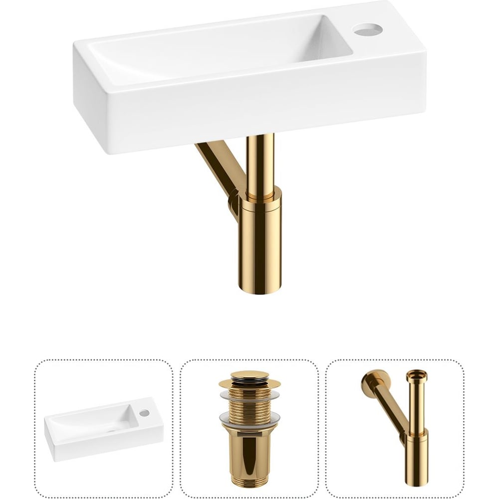 Комплект Wellsee 3 в 1 Lavinia Boho Bathroom Sink накладная/подвесная раковина 38x14 см 20215943R