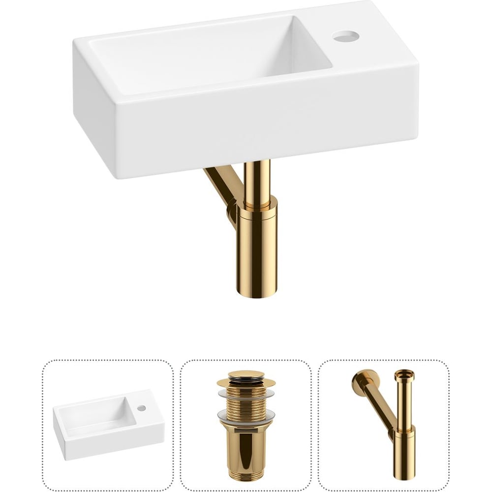 Изображение товара Wellsee Комплект Lavinia Boho 3 в 1 раковина 40x20 см подвесная белая санфарфор