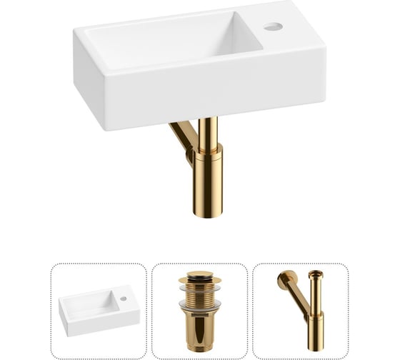 Изображение товара Комплект Wellsee 3 в 1 Lavinia Boho Bathroom Sink накладная/подвесная раковина 40x20 см 20215971R