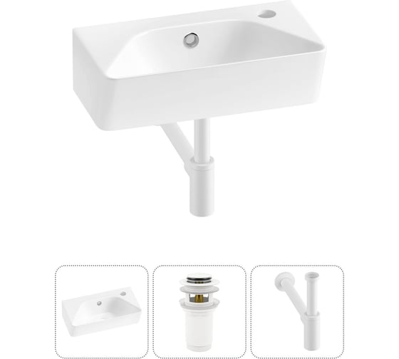 Изображение товара Комплект Wellsee 3 в 1 Lavinia Boho Bathroom Sink накладная/подвесная раковина 40x22 см 20216420R